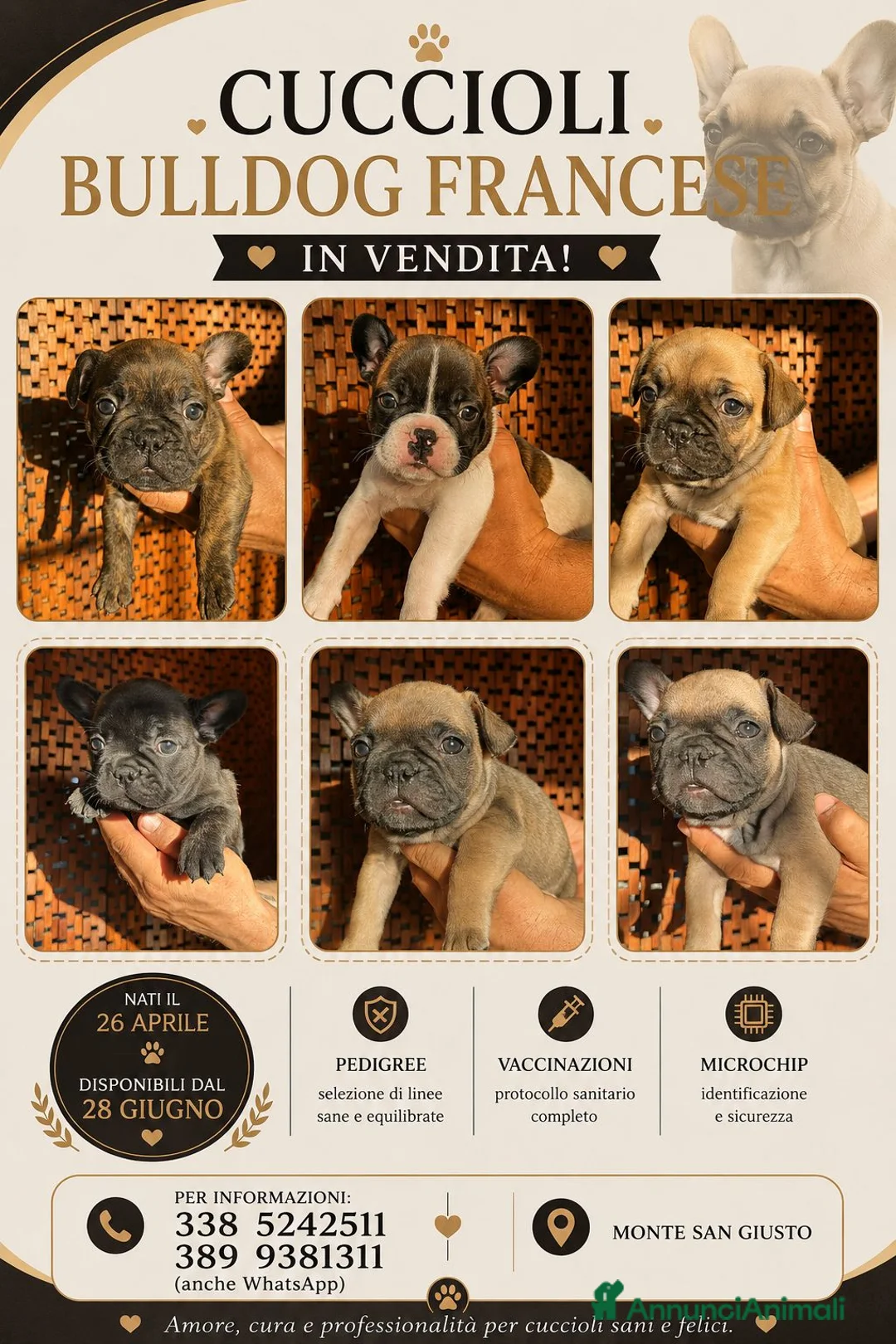 Bulldog Francese cani in vendita: Splendidi cuccioli di Bulldog Francese - Annuncio 2