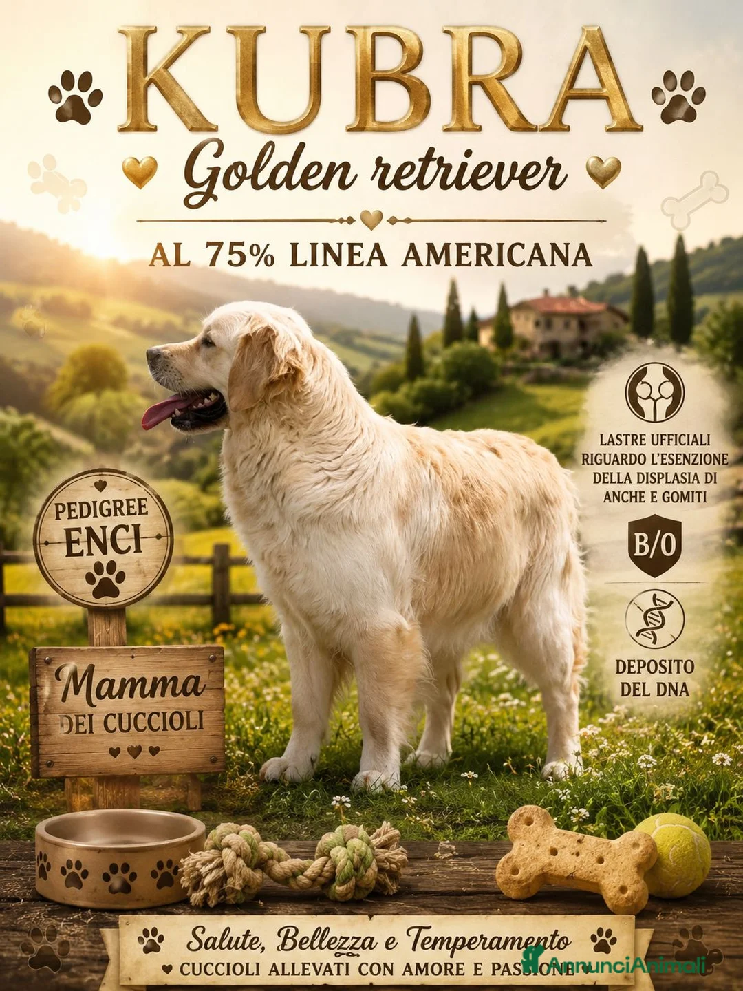 Golden Retriever cani in vendita: Golden retriever con pedigree ENCI  - Annuncio 2